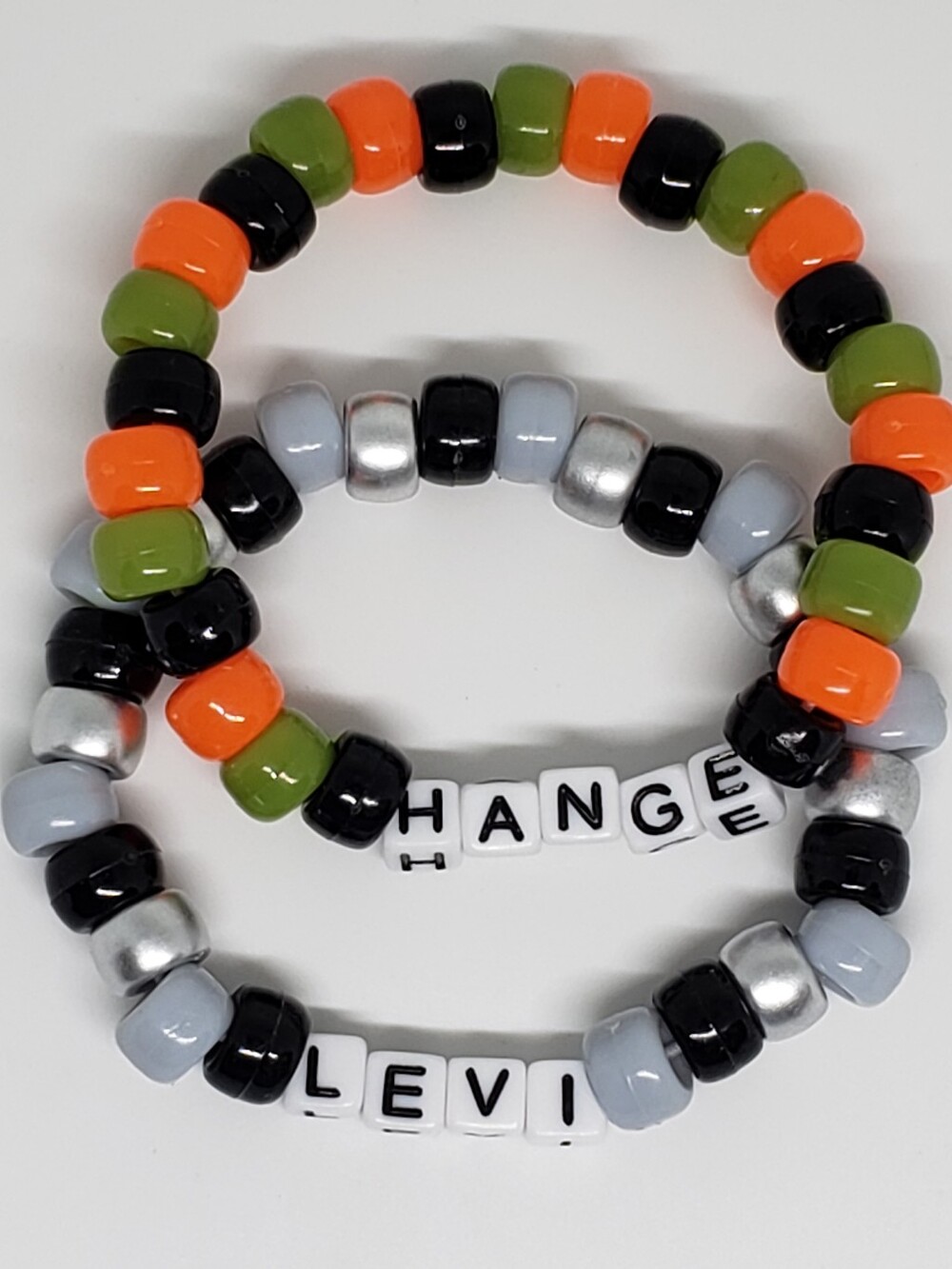 Handmade Beaded Attack On Titan Hange Levi Kandi Bracelet Set